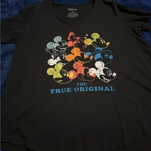 Disney Black Tee with Colorful Mickey Mouse Design